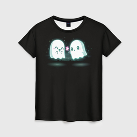 Женская футболка 3D с принтом Влюбленные призраки в Кировске, 100% полиэфир ( синтетическое хлопкоподобное полотно) | прямой крой, круглый вырез горловины, длина до линии бедер | 