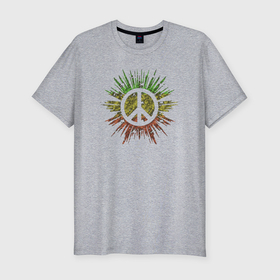 Мужская футболка хлопок Slim с принтом Peace splash , 92% хлопок, 8% лайкра | приталенный силуэт, круглый вырез ворота, длина до линии бедра, короткий рукав | Тематика изображения на принте: 