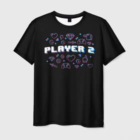 Мужская футболка 3D с принтом Игрок 2 в Курске, 100% полиэфир | прямой крой, круглый вырез горловины, длина до линии бедер | Тематика изображения на принте: 