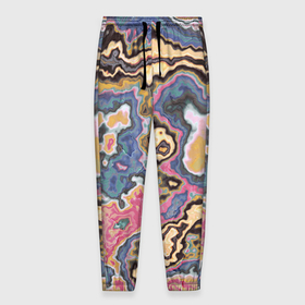 Мужские брюки 3D с принтом Мраморный узор разноцветный в Тюмени, 100% полиэстер | манжеты по низу, эластичный пояс регулируется шнурком, по бокам два кармана без застежек, внутренняя часть кармана из мелкой сетки | Тематика изображения на принте: 