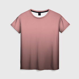 Женская футболка 3D с принтом Пыльно розовый градиент в Петрозаводске, 100% полиэфир ( синтетическое хлопкоподобное полотно) | прямой крой, круглый вырез горловины, длина до линии бедер | 