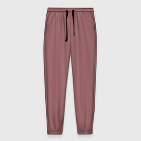 Мужские брюки 3D с принтом Тёмный пыльно розовый однотонный в Тюмени, 100% полиэстер | манжеты по низу, эластичный пояс регулируется шнурком, по бокам два кармана без застежек, внутренняя часть кармана из мелкой сетки | Тематика изображения на принте: 