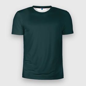 Мужская футболка 3D Slim с принтом Тёмный синевато зелёный однотонный в Санкт-Петербурге, 100% полиэстер с улучшенными характеристиками | приталенный силуэт, круглая горловина, широкие плечи, сужается к линии бедра | 