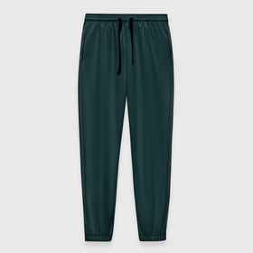 Мужские брюки 3D с принтом Тёмный синевато зелёный однотонный в Санкт-Петербурге, 100% полиэстер | манжеты по низу, эластичный пояс регулируется шнурком, по бокам два кармана без застежек, внутренняя часть кармана из мелкой сетки | 