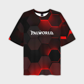 Мужская футболка oversize 3D с принтом Palworld красные плиты в Белгороде,  |  | Тематика изображения на принте: 