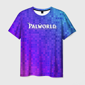 Мужская футболка 3D с принтом Palworld лого на яркой мозаике в Кировске, 100% полиэфир | прямой крой, круглый вырез горловины, длина до линии бедер | 