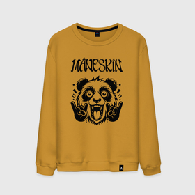 Мужской свитшот хлопок с принтом Maneskin   rock panda , 100% хлопок |  | Тематика изображения на принте: 