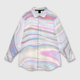 Мужская рубашка oversize 3D с принтом Мрамор узор розово голубой в Санкт-Петербурге,  |  | Тематика изображения на принте: 
