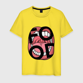 Мужская футболка хлопок с принтом Открытый рот с надписью food в Петрозаводске, 100% хлопок | прямой крой, круглый вырез горловины, длина до линии бедер, слегка спущенное плечо. | 