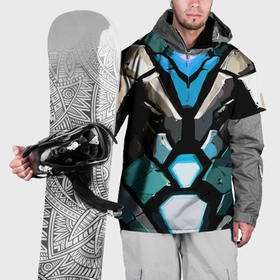 Накидка на куртку 3D с принтом Синяя броня киберпанк в Кировске, 100% полиэстер |  | 