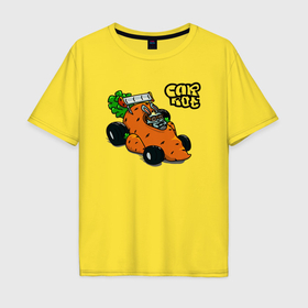 Мужская футболка хлопок Oversize с принтом Carrot mobile racing в Тюмени, 100% хлопок | свободный крой, круглый ворот, “спинка” длиннее передней части | Тематика изображения на принте: 