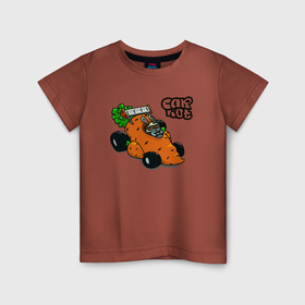 Детская футболка хлопок с принтом Carrot mobile racing в Курске, 100% хлопок | круглый вырез горловины, полуприлегающий силуэт, длина до линии бедер | 