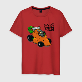 Мужская футболка хлопок с принтом Carrot mobile racing в Курске, 100% хлопок | прямой крой, круглый вырез горловины, длина до линии бедер, слегка спущенное плечо. | 