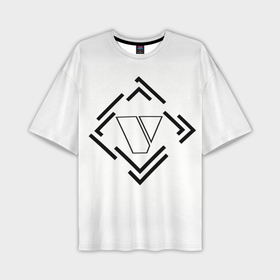 Мужская футболка oversize 3D с принтом Vertex empire white ,  |  | Тематика изображения на принте: 