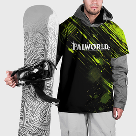 Накидка на куртку 3D с принтом Palworld logo black  green в Курске, 100% полиэстер |  | 