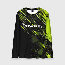 Мужской лонгслив 3D с принтом Palworld logo black  green в Курске, 100% полиэстер | длинные рукава, круглый вырез горловины, полуприлегающий силуэт | Тематика изображения на принте: 