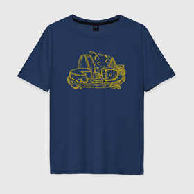 Мужская футболка хлопок Oversize с принтом Сырный кайф в Курске, 100% хлопок | свободный крой, круглый ворот, “спинка” длиннее передней части | 