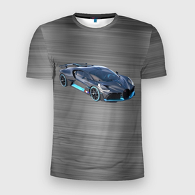 Мужская футболка 3D Slim с принтом Bugatti Divo   Бугатти в Санкт-Петербурге, 100% полиэстер с улучшенными характеристиками | приталенный силуэт, круглая горловина, широкие плечи, сужается к линии бедра | 