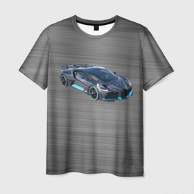 Мужская футболка 3D с принтом Bugatti Divo   Бугатти в Санкт-Петербурге, 100% полиэфир | прямой крой, круглый вырез горловины, длина до линии бедер | 