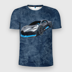 Мужская футболка 3D Slim с принтом Bugatti Divo   Бугатти дива в Санкт-Петербурге, 100% полиэстер с улучшенными характеристиками | приталенный силуэт, круглая горловина, широкие плечи, сужается к линии бедра | 