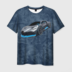 Мужская футболка 3D с принтом Bugatti Divo   Бугатти дива в Санкт-Петербурге, 100% полиэфир | прямой крой, круглый вырез горловины, длина до линии бедер | 