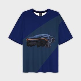 Мужская футболка oversize 3D с принтом Bugatti Divo с полосой в Санкт-Петербурге,  |  | Тематика изображения на принте: 