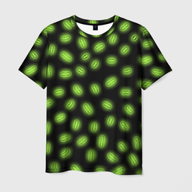 Мужская футболка 3D с принтом Неоновая имитация бактерий в Екатеринбурге, 100% полиэфир | прямой крой, круглый вырез горловины, длина до линии бедер | 