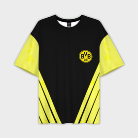 Мужская футболка oversize 3D с принтом Borussia geometry yellow в Санкт-Петербурге,  |  | Тематика изображения на принте: 