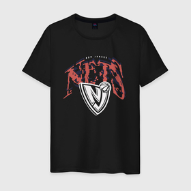 Мужская футболка хлопок с принтом Nets brooklyn suga glitch NBA в Курске, 100% хлопок | прямой крой, круглый вырез горловины, длина до линии бедер, слегка спущенное плечо. | 