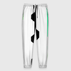 Мужские брюки 3D с принтом Техно линии зелёный в Белгороде, 100% полиэстер | манжеты по низу, эластичный пояс регулируется шнурком, по бокам два кармана без застежек, внутренняя часть кармана из мелкой сетки | Тематика изображения на принте: 