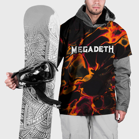 Накидка на куртку 3D с принтом Megadeth red lava в Белгороде, 100% полиэстер |  | 