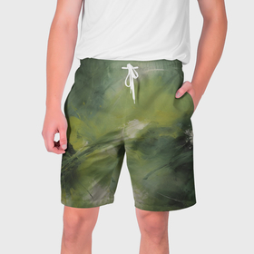 Мужские шорты 3D с принтом Зеленая палитра в Курске,  полиэстер 100% | прямой крой, два кармана без застежек по бокам. Мягкая трикотажная резинка на поясе, внутри которой широкие завязки. Длина чуть выше колен | 