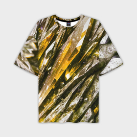 Мужская футболка oversize 3D с принтом Драгоценные кристаллы жёлтые в Екатеринбурге,  |  | Тематика изображения на принте: 