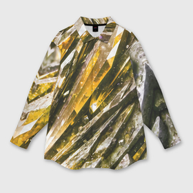 Мужская рубашка oversize 3D с принтом Драгоценные кристаллы жёлтые в Курске,  |  | Тематика изображения на принте: 