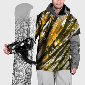 Накидка на куртку 3D с принтом Драгоценные кристаллы жёлтые в Курске, 100% полиэстер |  | Тематика изображения на принте: 