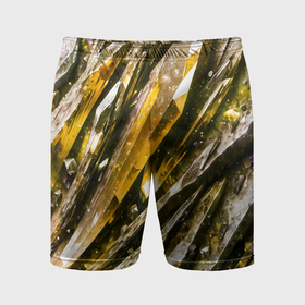 Мужские шорты спортивные с принтом Драгоценные кристаллы жёлтые в Курске,  |  | Тематика изображения на принте: 