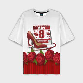 Мужская футболка oversize 3D с принтом 8 марта женский день в Санкт-Петербурге,  |  | Тематика изображения на принте: 