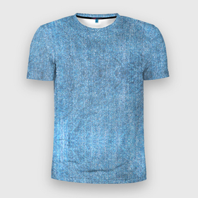 Мужская футболка 3D Slim с принтом Потёртые Джинсы в Тюмени, 100% полиэстер с улучшенными характеристиками | приталенный силуэт, круглая горловина, широкие плечи, сужается к линии бедра | 