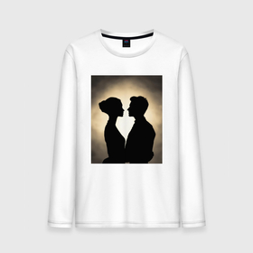 Мужской лонгслив хлопок с принтом Силуэт влюбленной пары в Тюмени, 100% хлопок |  | Тематика изображения на принте: 