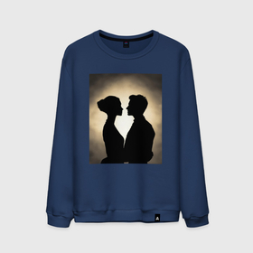 Мужской свитшот хлопок с принтом Силуэт влюбленной пары в Тюмени, 100% хлопок |  | Тематика изображения на принте: 
