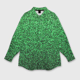 Мужская рубашка oversize 3D с принтом Мелкая мозаика зелёный градиент в Курске,  |  | 