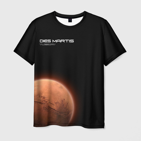 Мужская футболка 3D с принтом Марс   dies martis в Екатеринбурге, 100% полиэфир | прямой крой, круглый вырез горловины, длина до линии бедер | Тематика изображения на принте: 