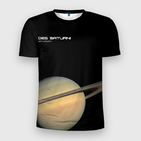Мужская футболка 3D Slim с принтом Сатурн   dies saturni в Екатеринбурге, 100% полиэстер с улучшенными характеристиками | приталенный силуэт, круглая горловина, широкие плечи, сужается к линии бедра | Тематика изображения на принте: 