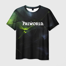 Мужская футболка 3D с принтом Palworld логотип абстрактный объемный фон в Кировске, 100% полиэфир | прямой крой, круглый вырез горловины, длина до линии бедер | 