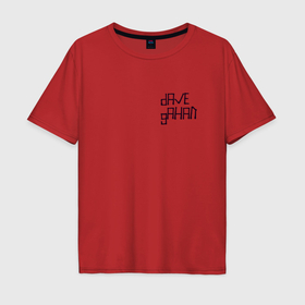 Мужская футболка хлопок Oversize с принтом Dave Gahan   logo в Тюмени, 100% хлопок | свободный крой, круглый ворот, “спинка” длиннее передней части | 