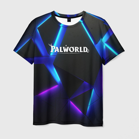 Мужская футболка 3D с принтом Palworld неоновые плиты абстракция в Санкт-Петербурге, 100% полиэфир | прямой крой, круглый вырез горловины, длина до линии бедер | 