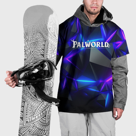Накидка на куртку 3D с принтом Palworld логотип на ярких неоновых плитах в Белгороде, 100% полиэстер |  | Тематика изображения на принте: 