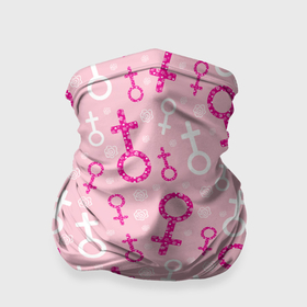 Бандана-труба 3D с принтом Гендерный женский знак венеры в Курске, 100% полиэстер, ткань с особыми свойствами — Activecool | плотность 150‒180 г/м2; хорошо тянется, но сохраняет форму | 