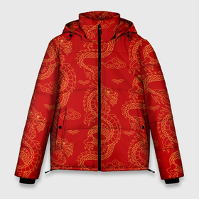 Мужская зимняя куртка 3D с принтом Красный   дракон в Белгороде, верх — 100% полиэстер; подкладка — 100% полиэстер; утеплитель — 100% полиэстер | длина ниже бедра, свободный силуэт Оверсайз. Есть воротник-стойка, отстегивающийся капюшон и ветрозащитная планка. 

Боковые карманы с листочкой на кнопках и внутренний карман на молнии. | Тематика изображения на принте: 