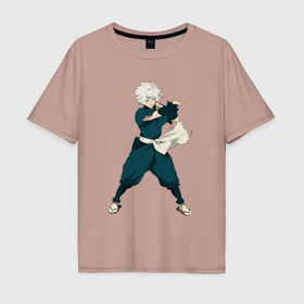 Мужская футболка хлопок Oversize с принтом Габимару из аниме Адский рай в Кировске, 100% хлопок | свободный крой, круглый ворот, “спинка” длиннее передней части | 